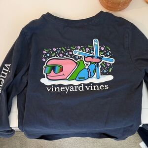 Vineyard Vines Kids Navy Long Sleeve Tee with Graphic